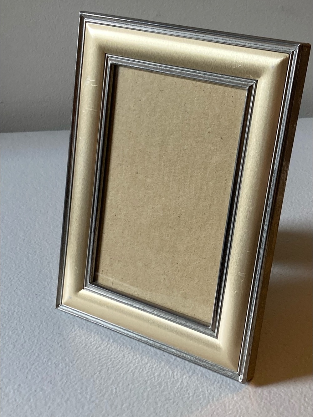 Gold & Silver Metal 4 x 6 Photo Frame Rectangle with Easel Back Stand